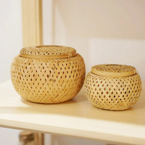 Bamboo lunchbox high quality kids <b>lunch</b> box <b>set</b> sustainable weaved bento food display boxes - Product Image 2