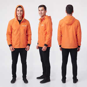 Chaqueta Cortavientos para Hombre con Logotipo Personalizado Bordado, 100% Nailon, Ligera, Impermeable, para Senderismo y Camping, con Capucha - Product Image 5