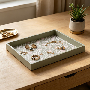 Bandejas de Madera MDF de Diseño Moderno, Recubiertas de Esmalte, Rectangulares, Juego de Dos Bandejas de Madera para Uso en el Comedor - Product Image 1