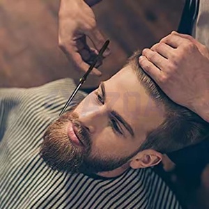Tijeras Profesionales para Cortar Cabello, Negras, de Acero Inoxidable, Hoja Recta Afilada, para Barbería y Estilismo - Product Image 5