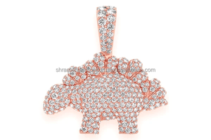 Trendy Hip Hop Jewelry 925 <b>Silver</b> Rhodium Plated Lab Grown Diamond Custom Dinosaur Children's Fine Pendant <b>Necklace</b> Animal - Product Image 4