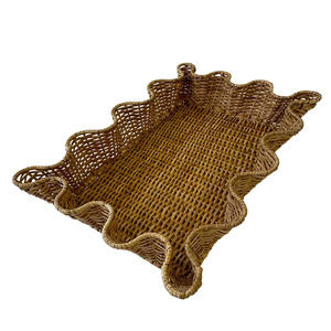 Handcrafted Cane Woven Serving Storage <b>Tray</b> For Coffee Snack <b>Breakfast</b> New Arrival Rattan Vanity <b>Tray</b> For Kitchenware Tableware - Product Image 4