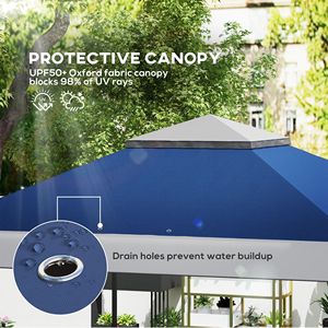 "13FT X 13FT UV50+ Navy Pop up <b>Canopy</b> <b>Tent</b> for Parties Height Adjustable with Wheeled Carry Bag & Sand Bags" - Product Image 6