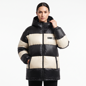 Best Quality <b>Women's</b> Quilted Hooded Puffer <b>Coat</b> Two Tone Slim Fit Winter Jacket Warm <b>Padded</b> Outdoor Clothing Wholesale - Product Image 1