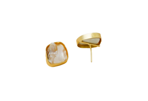 Gold <b>Pearl</b> Necklace <b>Set</b> for Women with Earrings - Product Image 4