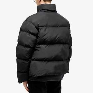 Veste matelassée noire de luxe avec logo brodé personnalisé, col haut, manteau d'hiver isolé, streetwear pour homme - Product Image 5
