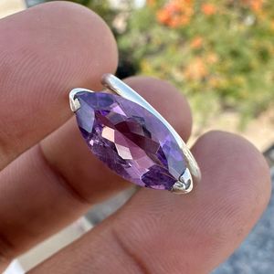 Natural Amethyst Adjustable <b>Ring</b> 925 Sterling Silver Marquise Cut Gemstone February Birthstone Jewelry Elegant Gift For Her - Product Image 5