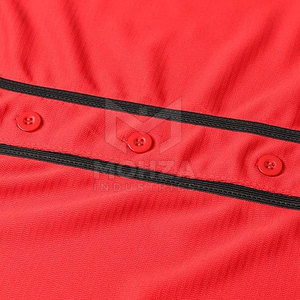 Venta Directa de Fábrica, Camiseta de Béisbol de Manga Corta para Hombre, Transpirable, de Secado Rápido, 100% Poliéster, Cuello en V, Ropa Deportiva - Product Image 6