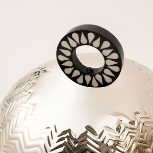 Plat à riz rond en métal martelé le plus vendu avec couvercle, design minimaliste, finition polie, motif uni, vaisselle et assiettes Chefers - Product Image 6