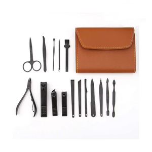 Wholesale 8-Piece German Stainless Steel Manicure Pedicure Kit Nail <b>File</b> Scissor Pusher Beauty Set PU Zipper <b>Case</b> Box Packaging - Product Image 2