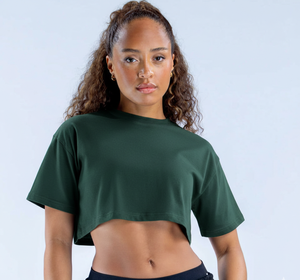 เสื้อยิมผู้หญิงขายส่ง พิมพ์โลโก้ตามสั่ง ผ้าคอตตอนผสม ระบายอากาศได้ดี และเป็นมิตรต่อสิ่งแวดล้อม - Product Image 3