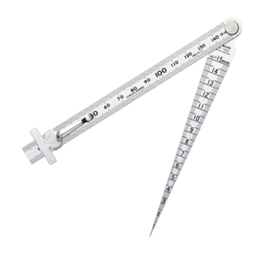 Jauge conique SHINWA 62612 avec règle et clip de poche, mesure facilement les diamètres intérieurs et les interstices de 1 à 15 mm, légère et compacte. - Product Image 1