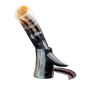 Best Quality <b>Viking</b> Drinking <b>Horn</b> Food Safe Genuine Ox <b>Horn</b> with Stand Polished Buffalo <b>Horn</b> - Product Image 6
