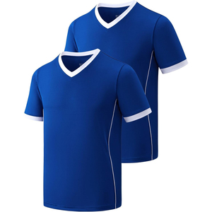 Maillot de football unisexe bleu à col en V et manches courtes, en polyester respirant, coupe classique, toutes saisons, PUNJAB DIAMOND personnalisé - Product Image 1