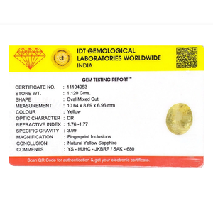 Loose 5.6 Carat Oval Cut Yellow Sapphire Gemstone for Fine Jewelry - Product Image 4