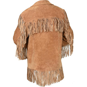 Best Western Fringe <b>Suede</b> Leather <b>Jacket</b> Classic Cowboy Style Fashion Outerwear Manufacturer Bulk Supply - Product Image 2