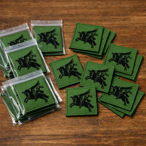 Patch de la Brigade Aéroportée 5 Pegasus FL, zone de chute parachutiste DZ – Badge de style tactique tissé, noir sur vert, style discret - Product Image 5
