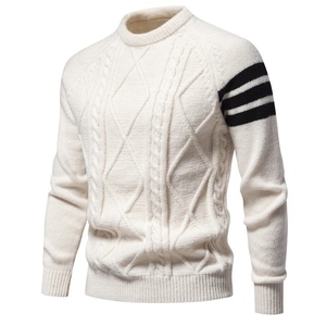 WARPRO INDUSTRY Pull d'hiver pour homme en polyester/nylon, tricoté en laine grossière, anti-rides, respirant, couleur unie, manches longues - Product Image 6