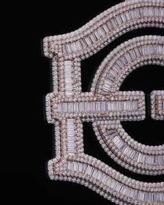 Iced Out <b>Letter</b> Moissanite Pendant Necklace VVS Cubic Diamond Charm Silver Plated 925 Silver Custom Jewelry - Product Image 3