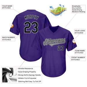 Maillot de baseball personnalisé au design tendance avec passepoil contrastant sur les manches, nom et numéro d'équipe personnalisés, tenue sportive d'équipe, vente en gros OEM - Product Image 4