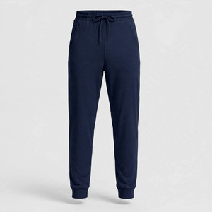 <b>Men's</b> <b>Navy</b> Blue Canvas Sweatpants Elastic Waist Drawstring Side Pockets Quick Dry Breathable Knitted Casual High Street <b>Joggers</b> - Product Image 2
