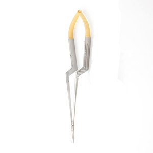 Instruments chirurgicaux cardiaques de qualité supérieure en acier inoxydable, micro-ciseaux Yasargil à baïonnette, 195 mm, droits et courbés, manuels, CE - Product Image 3