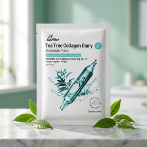 Ampoule faciale en feuille Bffect Tea Tree Collagen Diary pour le soin de l'acné, apaisante, équilibrante des pores et éclaircissante - Product Image 2