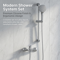 Robinet de baignoire monocommande haut de gamme avec douchette et barre coulissante pour la rénovation de salles de bain d'hôtels modernes