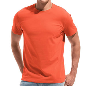 T-shirt à manches courtes pour homme, nouvelle mode, haute qualité, éco-responsable, en spandex/coton, imprimé personnalisé, couleur unie, tissu 220g, doux - Product Image 1