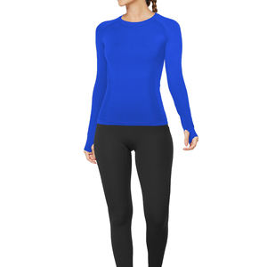 Camiseta de yoga de secado rápido para mujer, ropa deportiva para gimnasio, pilates, yoga, correr, camiseta de yoga de manga larga para mujer - Product Image 1