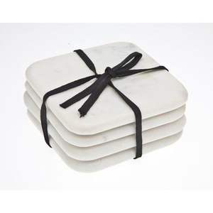 Sous-verres et dessous de plat en marbre blanc, ronds et carrés, pour tasses à thé, vaisselle domestique et verres, style moderne et design tendance - Product Image 4