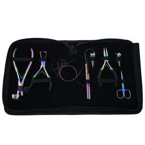 Kit de pinces pour extensions capillaires Salon Rainbow avec pince à micro-anneaux en acier inoxydable, outil de retrait de nano-anneaux et mini-ciseaux - Product Image 1