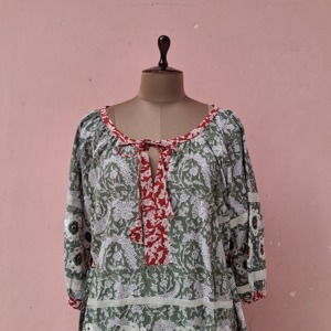 Robe longue en coton imprimé de qualité supérieure, brodée, coupe ample, pour femme, décontractée, tissée, taille élastique, manches longues, idéale pour l'été - Product Image 3