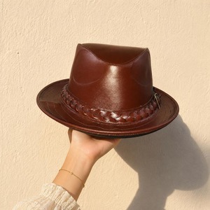 Handcrafted Genuine Leather Cowboy <b>Hat</b> Classic <b>Western</b> Outback Ranch Private Label OEM ODM Bulk Supply Saleh Enterprises Unisex - Product Image 3