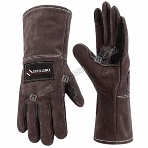 Industrial Heat Resistant Welding <b>Gloves</b> Heavy Duty Leather Protective <b>Gloves</b> for Welding Fabrication and Workshop Work - Product Image 3