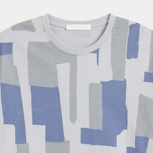 Camiseta de Manga Corta con Estampado Geométrico para Hombre, Cuello Redondo, Corte Regular, Tejido Informal - Product Image 6