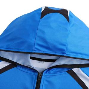 High Quality MMA Casual Color Block Mens Hooded <b>Sunscreen</b> Rash Guard Long Sleeve Lightweight Zip Polo - Product Image 5
