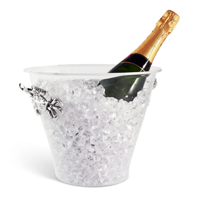 Cubo de hielo de cristal de lujo con asas de aluminio, portátil, a prueba de fugas, de gran capacidad, para enfriar vino, para barra costera - Product Image 5