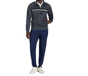 Venta al por mayor parches bordados chándal lavado ácido sudadera con cremallera y pantalones de chándal conjunto hombres - Product Image 2