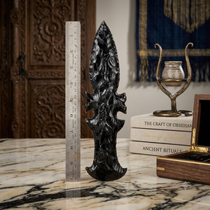 Schwarzes Obsidian-Messer Natürlicher Kristall-Dekor Gotische Boho Spirituelle Altar-Dekoration Einzigartiges Geschenk für Kristall-Liebhaber Rafay Edelstein - Product Image 4