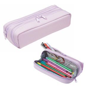 Raymay Fujii Twiny Trousse à crayons à double compartiment, pochette à stylos en polyester de grande capacité avec poche en filet pour l'école et le bureau - Product Image 2