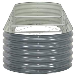 Grand lit de jardin surélevé en acier galvanisé gris robuste – Construction de jardin haut de gamme - Product Image 5