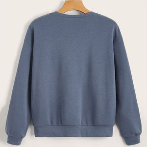 Pull-over court à col rond pour homme, personnalisé OEM, manches longues, 100 % coton, uni, avec impression sérigraphique et numérique, vente en gros - Product Image 3
