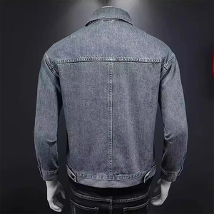 Fashion Style Casual Distressed Jean Jacket <b>Men</b> Ripped Sports Denim Trucker Front Logo Waterproof Breathable - Product Image 4