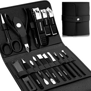 Set Professionale di 16 Pezzi per la Cura delle Unghie in Acciaio Inossidabile, Kit per Manicure e Pedicure, Lussuoso Set da Viaggio, Idee Regalo per Affari - Product Image 1