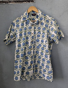 เสื้อเชิ้ตแขนสั้นลายดอกไม้ผ้าฝ้ายสำหรับผู้ชาย ปกคอปกติ ติดกระดุมเม็ดเดียว สไตล์ลำลอง ระบายอากาศได้ดี เหมาะสำหรับฤดูร้อน - Product Image 6