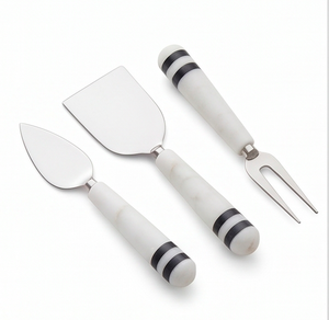 <b>Cheese</b> <b>Knife</b> <b>Set</b> With Stainless Steel Blades And White Resin Handles Dishwasher Safe For Kitchen Use And Hotel Use - Product Image 4