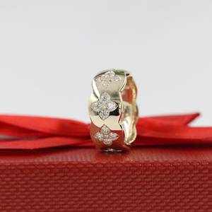 Flower Style Lab Grown Round Brilliant Cut Diamond Band Ring 14K Solid Gold Wedding Engagement Luxury Gift For Girlfriends - Product Image 3