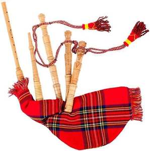 Baguettes écossaises jouables avec housse en tartan rouge et drones en bois pour la performance de musique traditionnelle - Product Image 5