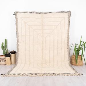 Hand-Knotted Woolen Moroccan Carpet Indian-Style Embroidered Design Washable Persian Rug Indoor Outdoor Use <b>By</b> ITHL - Product Image 4